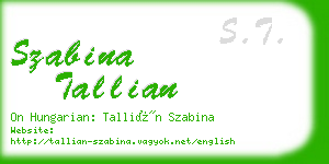 szabina tallian business card